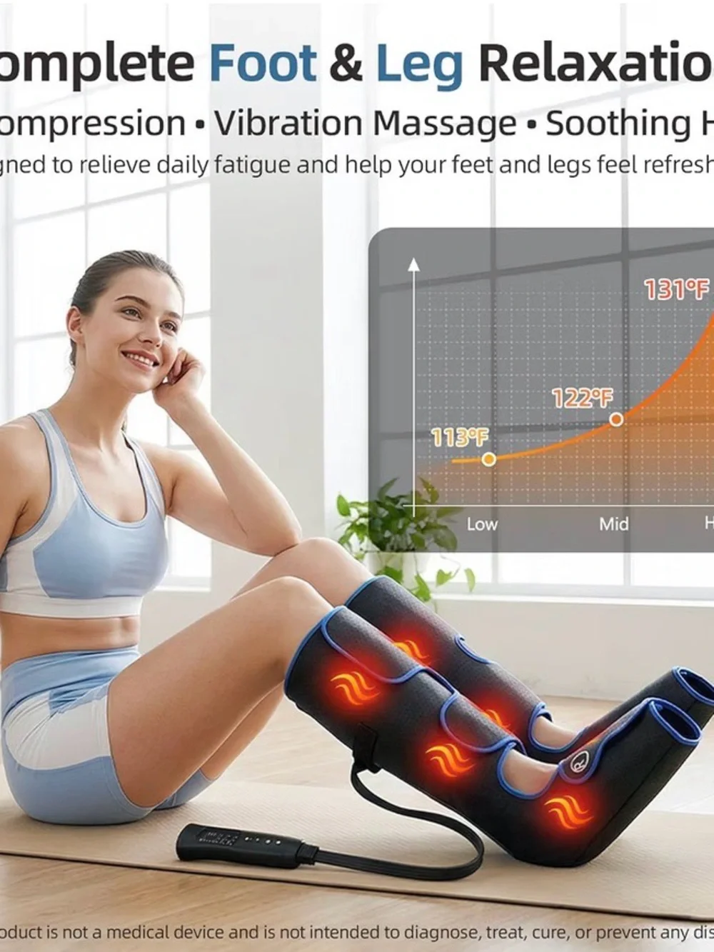 Air Compression Heated Leg Massager Boots
